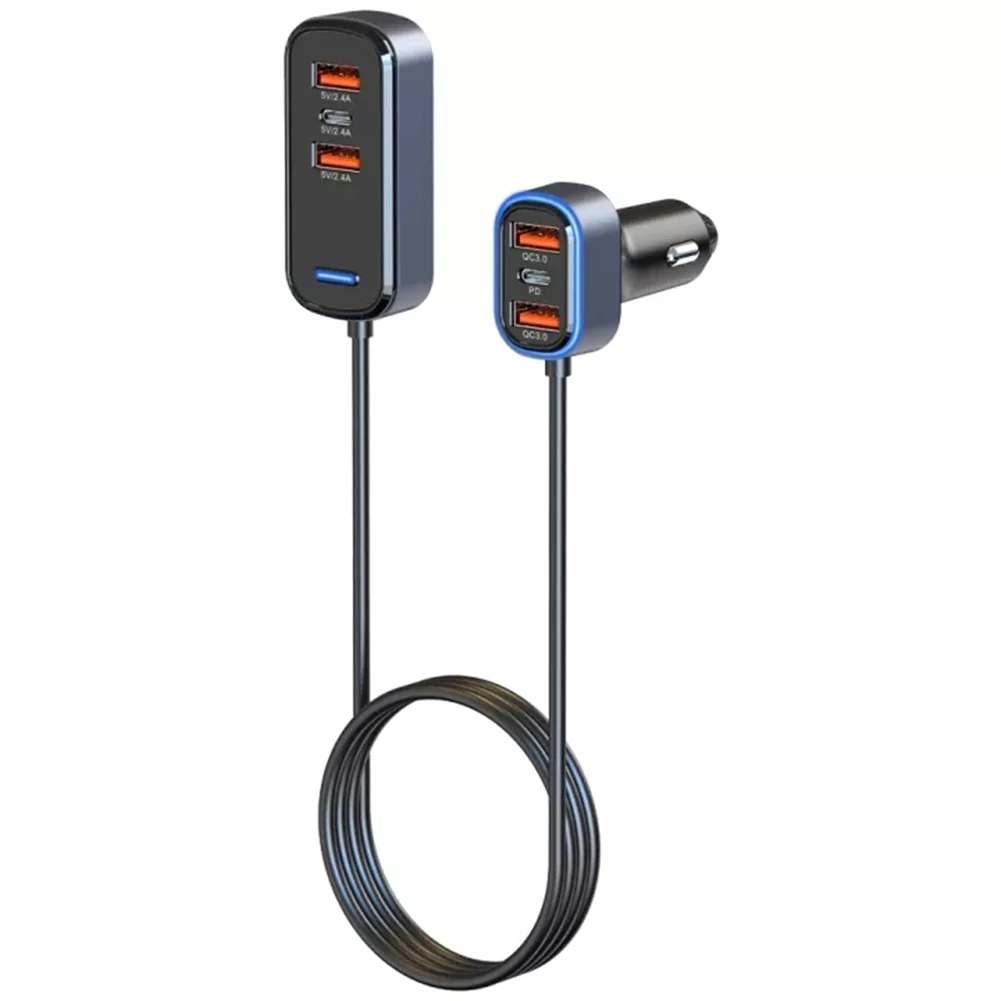 

Автомобильное зарядное устройство, 6 в 1, PD/QC3.0, 65,5 Вт