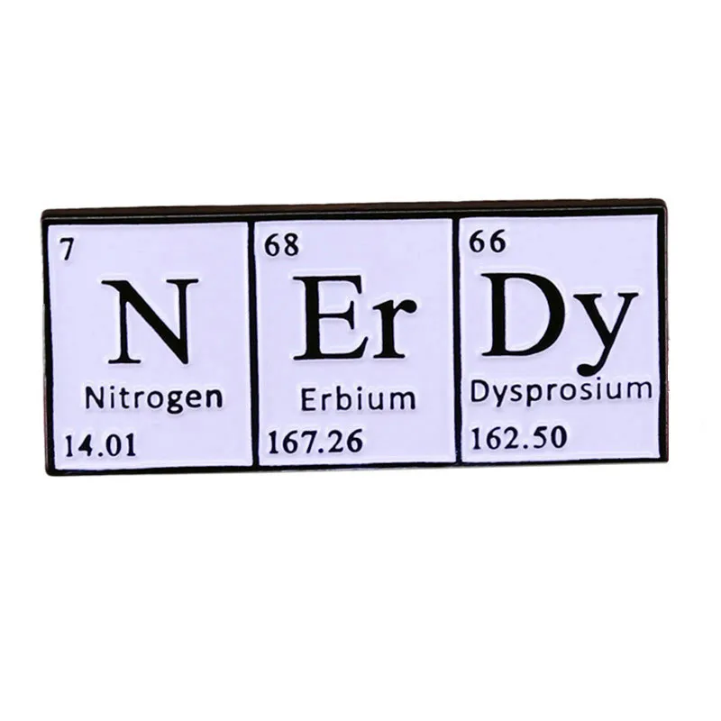 

N Er Dy Nerdy Chemical Chemistry Girl Enamel Brooch Pin Brooches Lapel Pins Badge Denim Jacket Jewelry Accessories Fashion Gifts