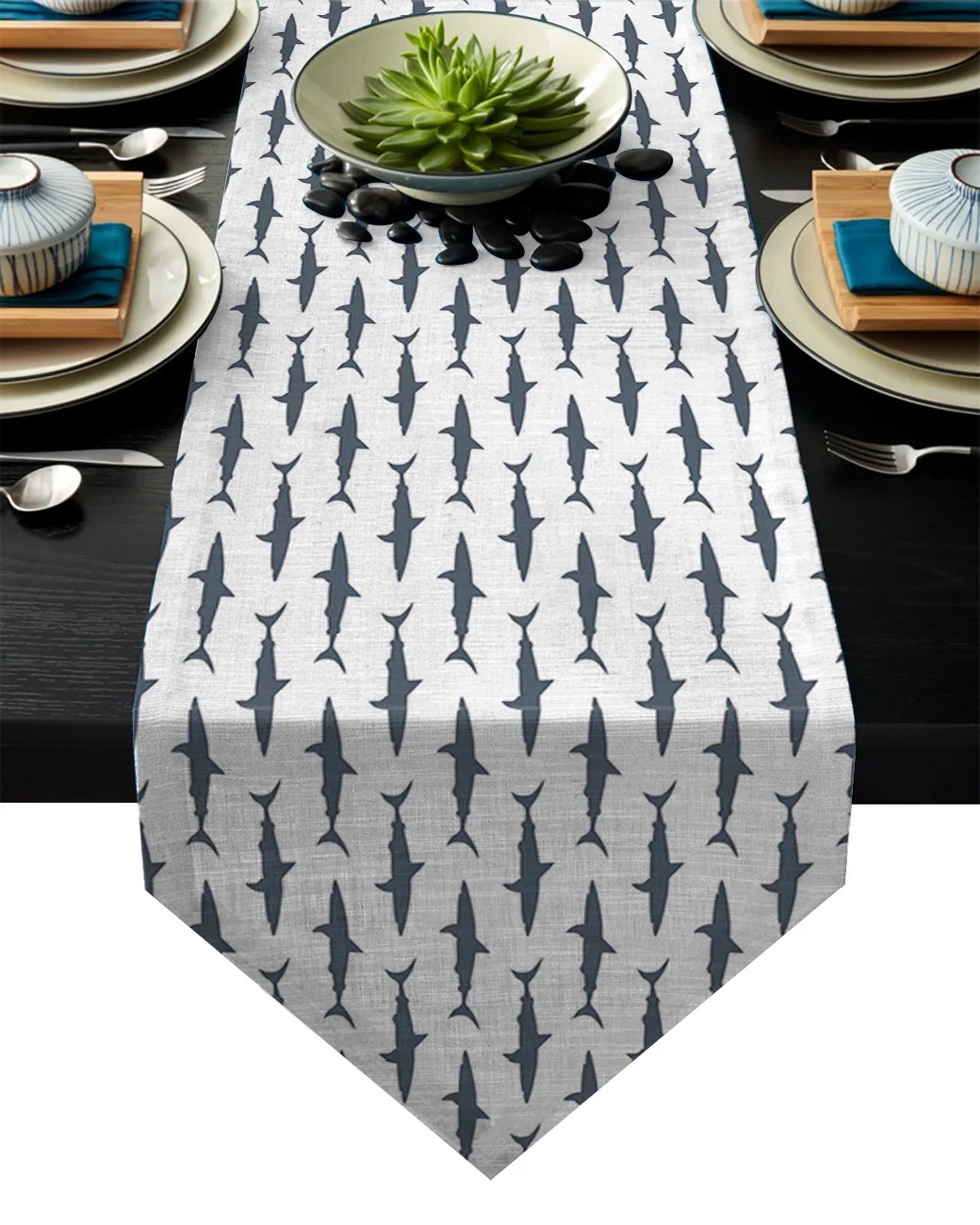 

Shark Silhouette Table Runners Tablecloths Tablerunner Holidays Vintage Wedding Party Long Table Runner Dresser Scarf Dining
