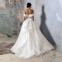 gorgeous handcraft wedding dress sweetheart lace tulle bridal gowns appliques off shoudler brides dresses vestido de noiva