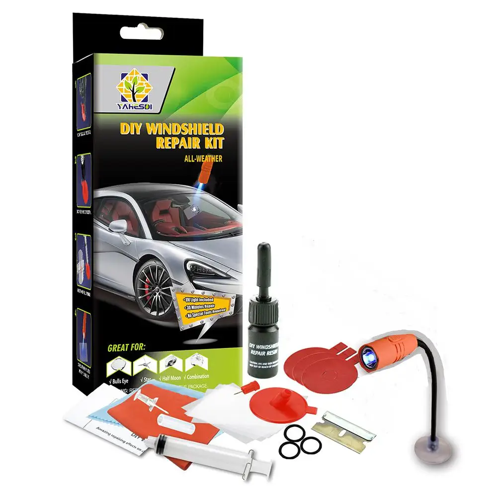 

22pcs DIY Car Windshield Repair Kit Auto Glass Scratch Crack Curing Glue Windscreen Repair Agent Set Car Stickers Car Products