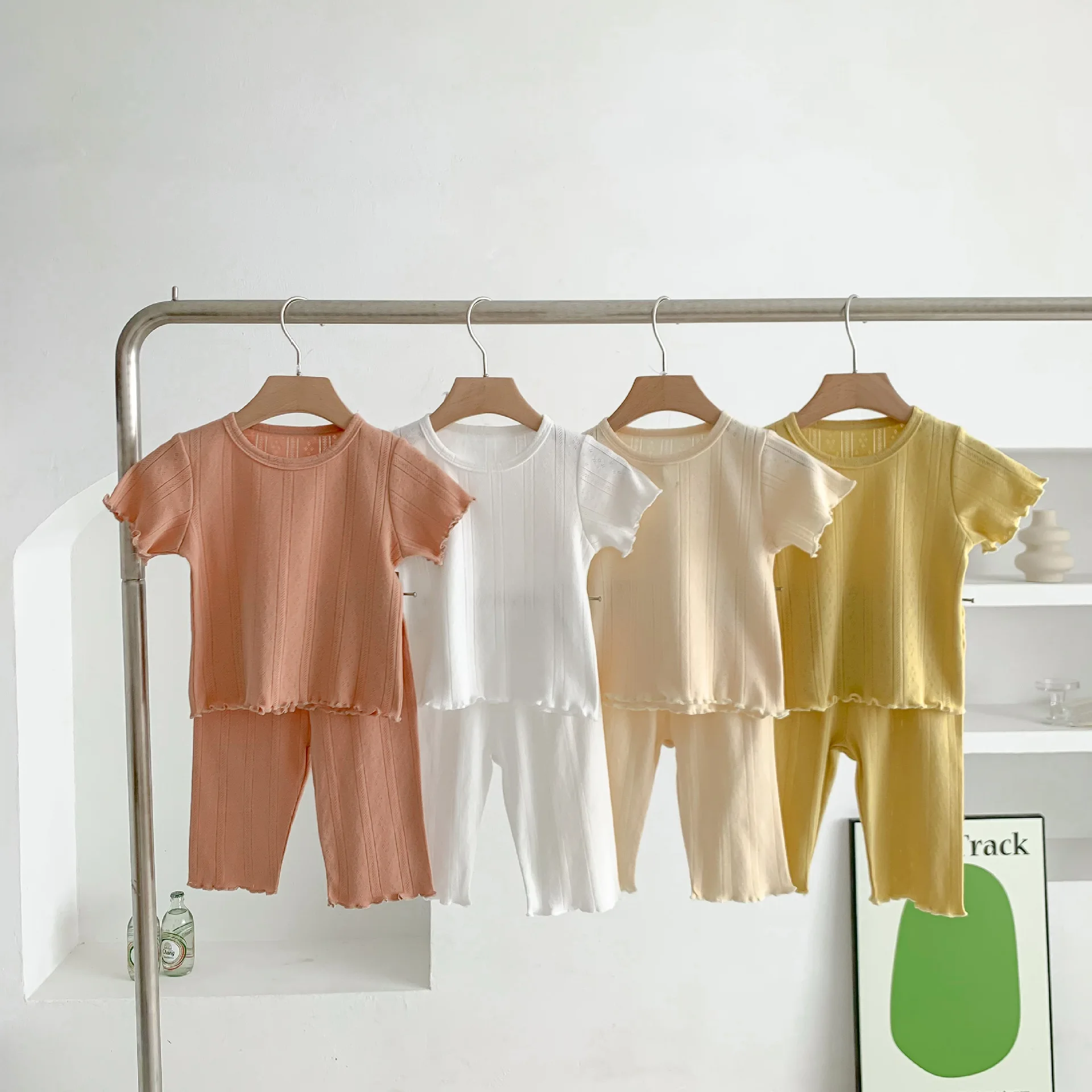 

2023 Summer New Baby Short Sleeve Clothes Set Toddler Solid Tops + Shorts 2pcs Suit Home Clothing 2pcs Suit Infant Outfits
