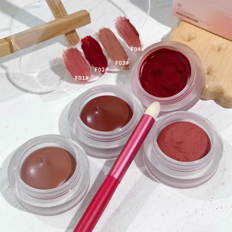 

Moisturizing Cheek Rouge 4 Colors Lip Mud Pigment Velvet Matte Lipstick Canned Lipstick Face Blush Lips Cheek Makeup Lip Gloss