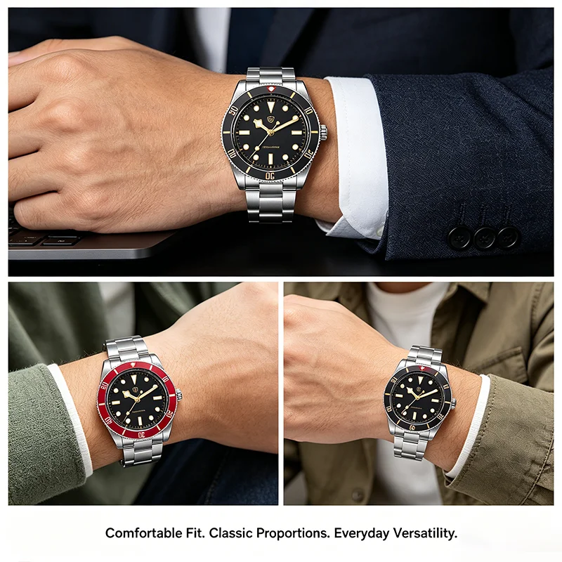 Фото Новые часы Watchdives WD7922, 37 мм, винтажные часы для дайвинга, VH31, кварцевые, с сапфировым стеклом AR, C3/BGW9, светящиеся, водонепроницаемые до 200 м, мужские наручные часы из стали 316L №3