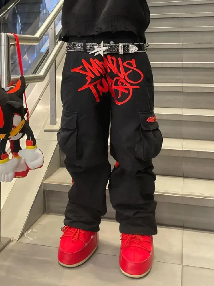 

Y2k Jeans Men Minus Two Cargo Baggy Casual Wide Oversized Black Denim Pants Harajuku Hip Hop Gothic Trouser Streetwear