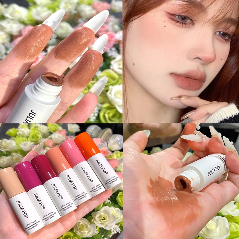 

Waterproof Face Liquid Blusher Peach Makeup Long-lasting Matte Natural Cheek Contour Blush Brightens Pink Cheek Cosmetic 6 Color