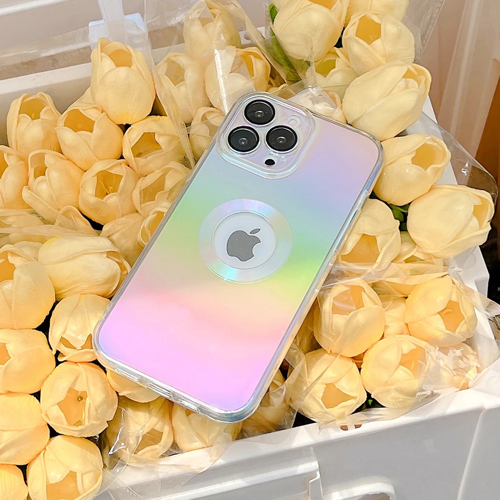 Цветной лазерный Радужный чехол для телефона с покрытием iPhone 13 Pro Max 11 12 XR XS X