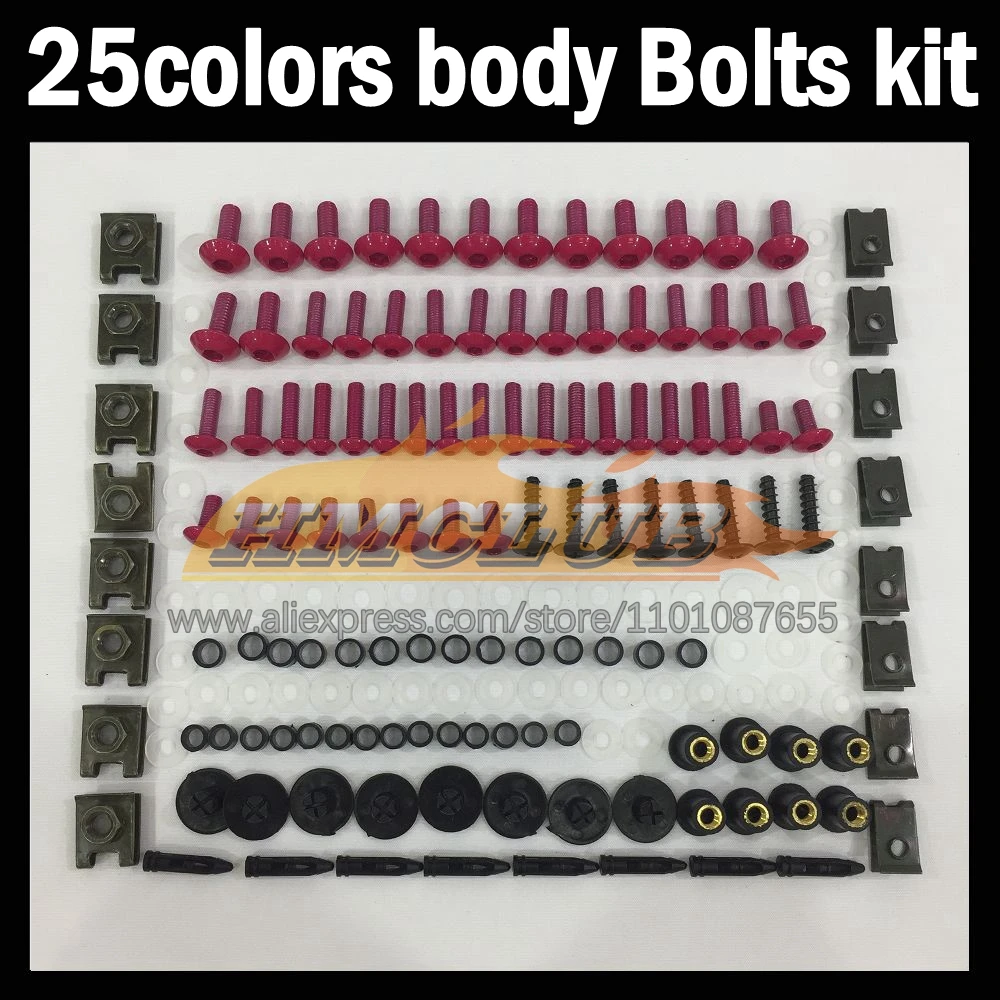 

268ps Full Screws Kit Body bolt For KAWASAKI NINJA ZX7R ZX750 ZX 7R 750 ZX-7R 96 97 98 99 00 01 02 03 Fairing bolts screw NutS