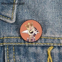king the owl house printed pin custom funny brooches shirt lapel bag cute badge cartoon cute jewelry gift for lover girl friends
