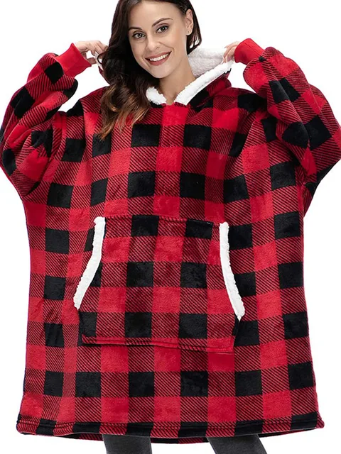 Women Oversized Hoodie Sweatshirt Winter Fleece Giant Wearable Blanket With Sleeves Hoodies Women Pullover Moletom Feminino 2
