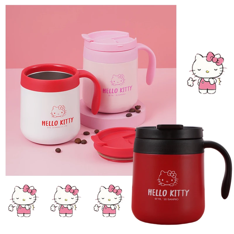 

Anime Cartoon Figure KT 316 Stainless Steel Vacuum Flask Mug Kawaii Coffee Cup with Lid Simple Style Long-term Heat Preservation