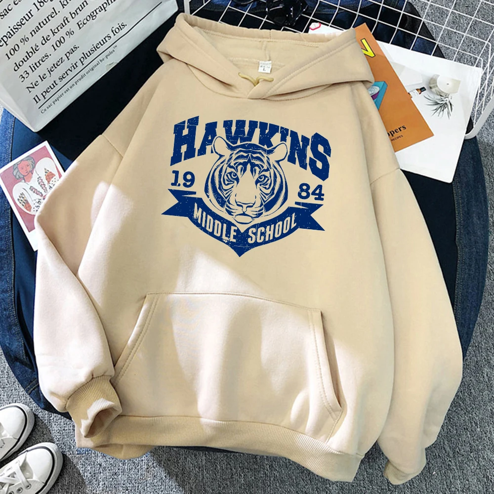 

Blue Middle School 1984 Tigers Hoodies Men Autumn Comfortable Clothes Loose Fleece Clothes Fashion Pullovers Streetwear Men