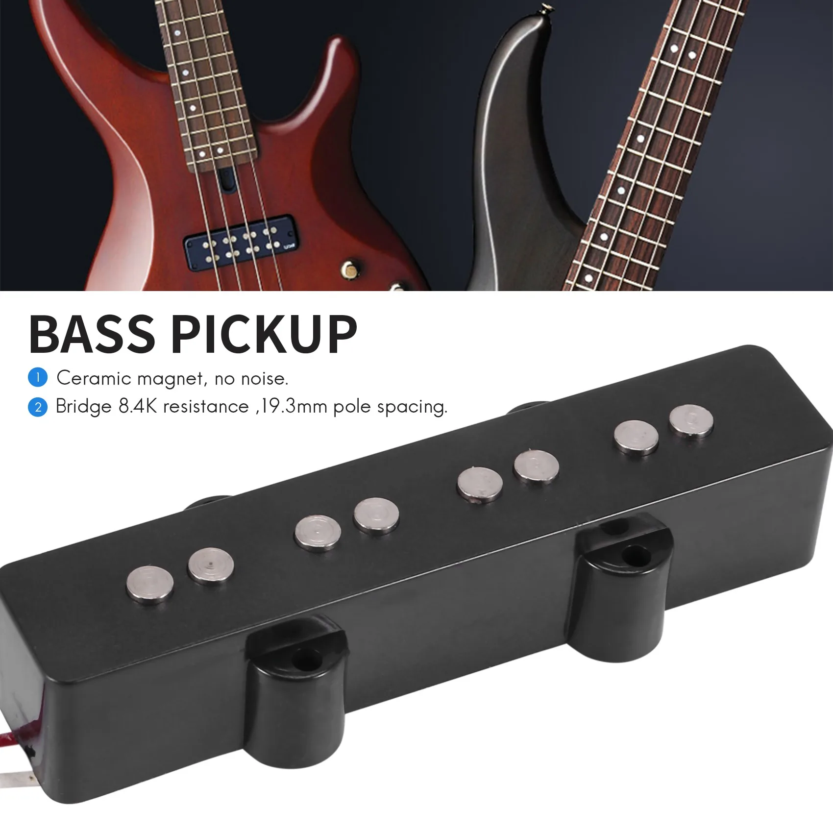 Бесшумный мостовой звукосниматель Pro Electric Bass открытого типа для 4-струнного стиля