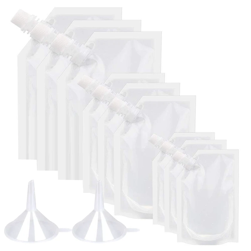 

30Pcs 200Ml-1000Ml Transparent Stand Up Spout Beverage Bags For Party Wedding Fruit Juice Beer