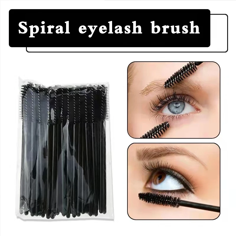 

Lucky Lash Good Quality Disposable 50 Pcs/Pack Crystal Eyelash Makeup Brush Diamond Handle Mascara Wands Eyelash Extension Tool