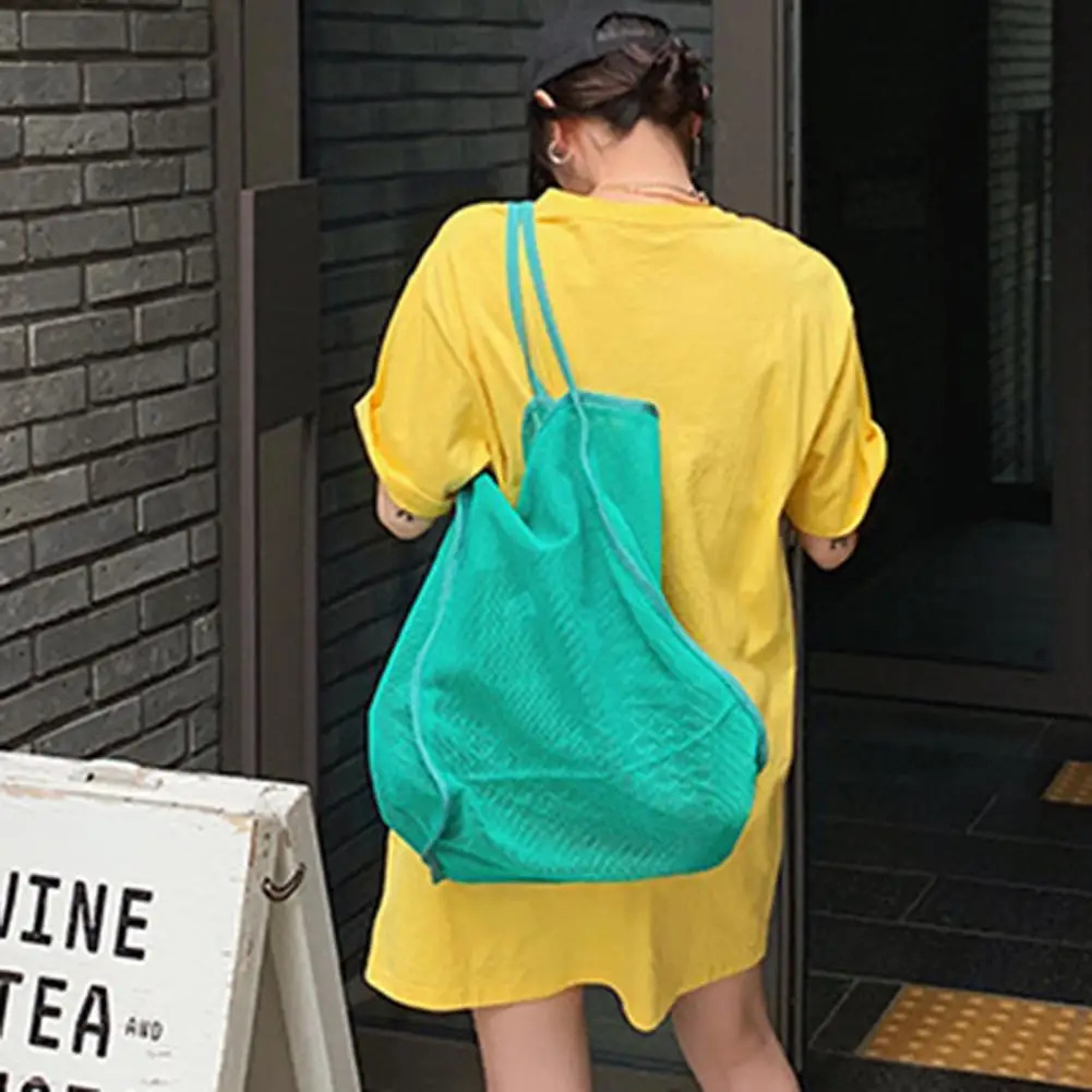 

New Ins Transparent Mesh Shopping Bag Fashion Light And Versatile Large-capacity Portable Shopping Bag Beach Mesh Bag