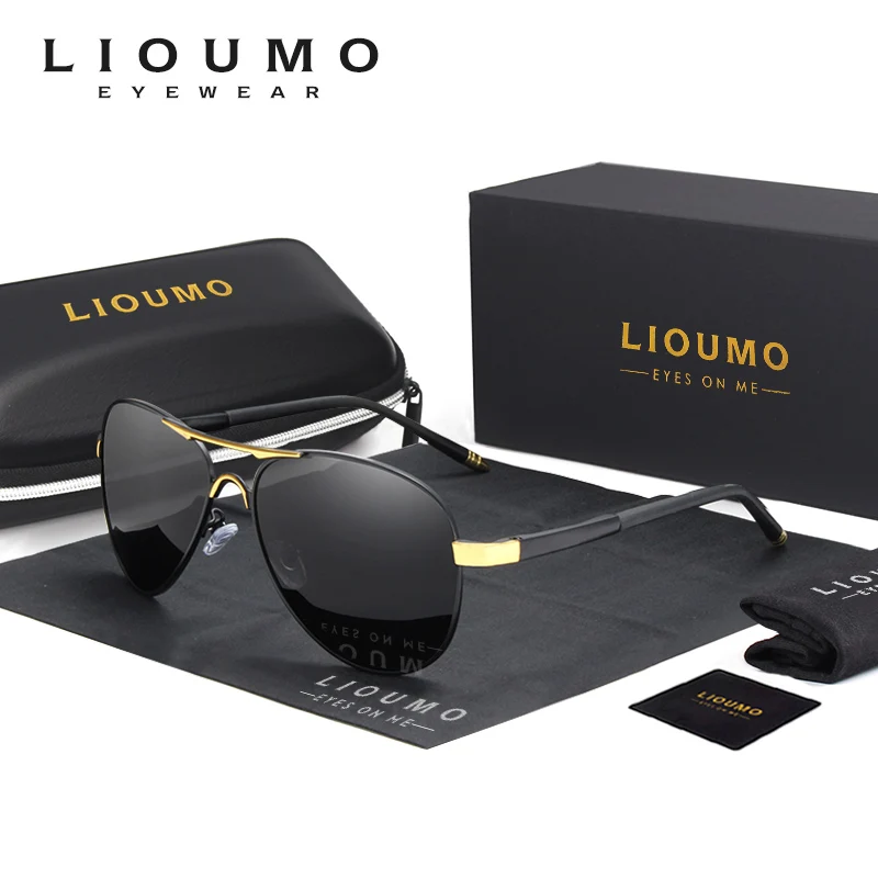 

LIOUMO Fashion Polarized Sunglasses Men Aviation Glasses For Women Coating Lens Driving Goggles Anti-Glare gafas de sol hombre