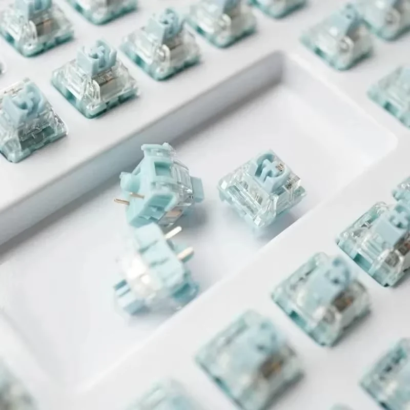 Фото TTC Silent Blueish White Switch Mute Тактильная механическая клавиатура 3-контактный 42 Gf Двойной позолоченный пружинный SMD RGB Двойные выключатели отключения звука №4
