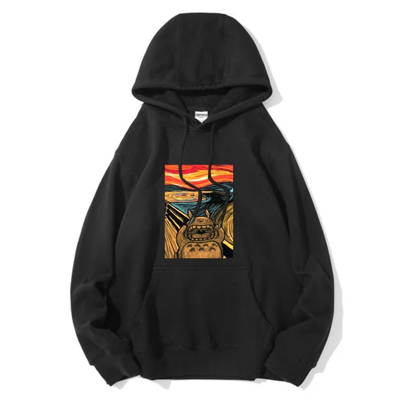 

Толстовка мужская с капюшоном, Свитшот из смески хлопка с круглым вырезом, худи с принтом, уличная одежда, осень-зима