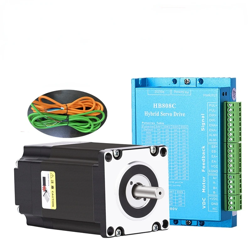

3 set 57mm 2PH +Hybird driver +200W power encoder closed loop stepper motor set 2.2N motor with encoder + driver HB808C