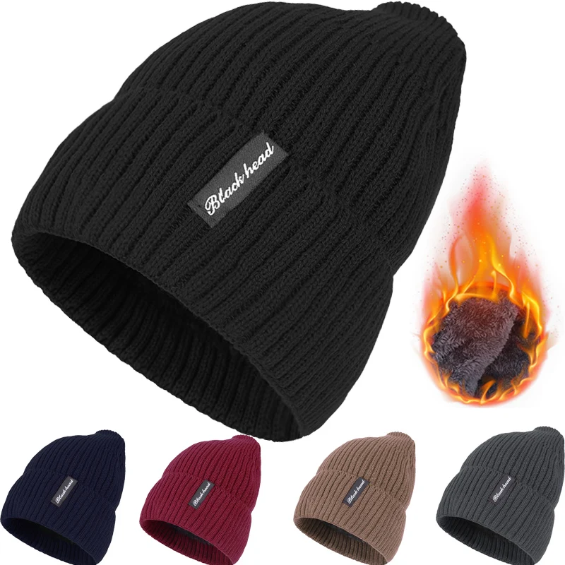 

Winter Thickened Knitting Wool Hats for Men and Women Cold-proof Warm Beanie Hat Hip Hop Street Bucket Hat Fashion Knitting Cap