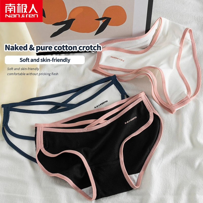 Nanjiren 4PCS Modal Women Panties Simple Fashion Low-waist Ladies Briefs Soft Sexy Female Underwear Cotton Antibacterial Crotch