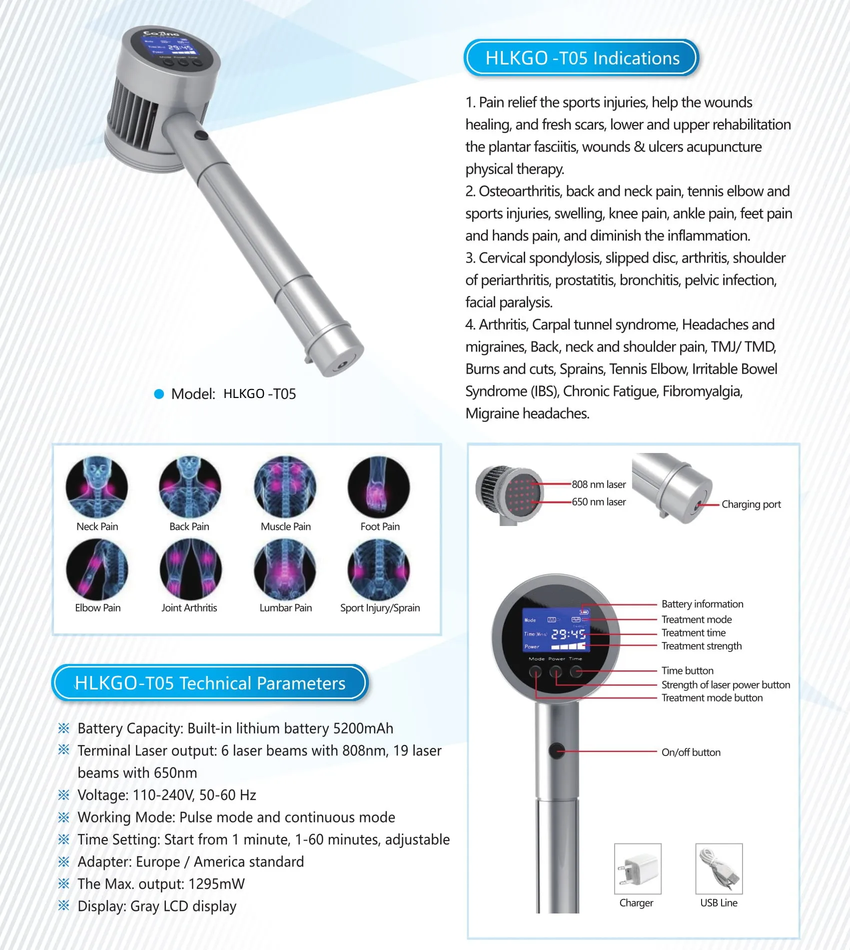 

Лазерный уровень для облегчения боли в спине, фототерапия, медицинское оборудование для здоровья