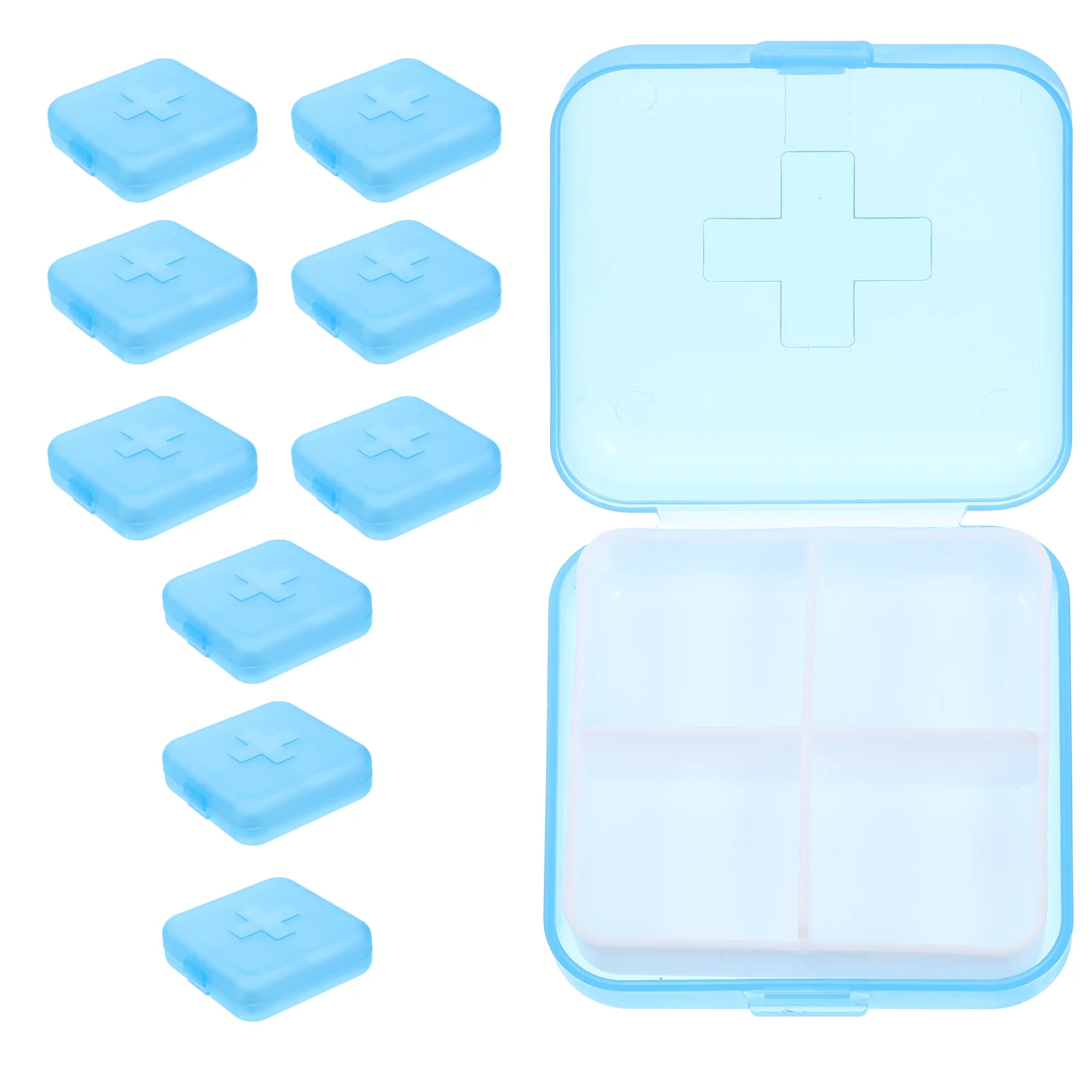 10 Pcs Daily Box Portable Tablet Stand Mini Organizer Drugs Storage Box 7 Day Box Weekly Case Medication Dispenser