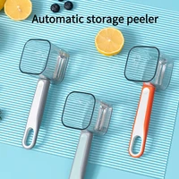 kitchen gadget stainless steel single head peeler vegetables fruits long handle creative peeler with storage kichen accessories