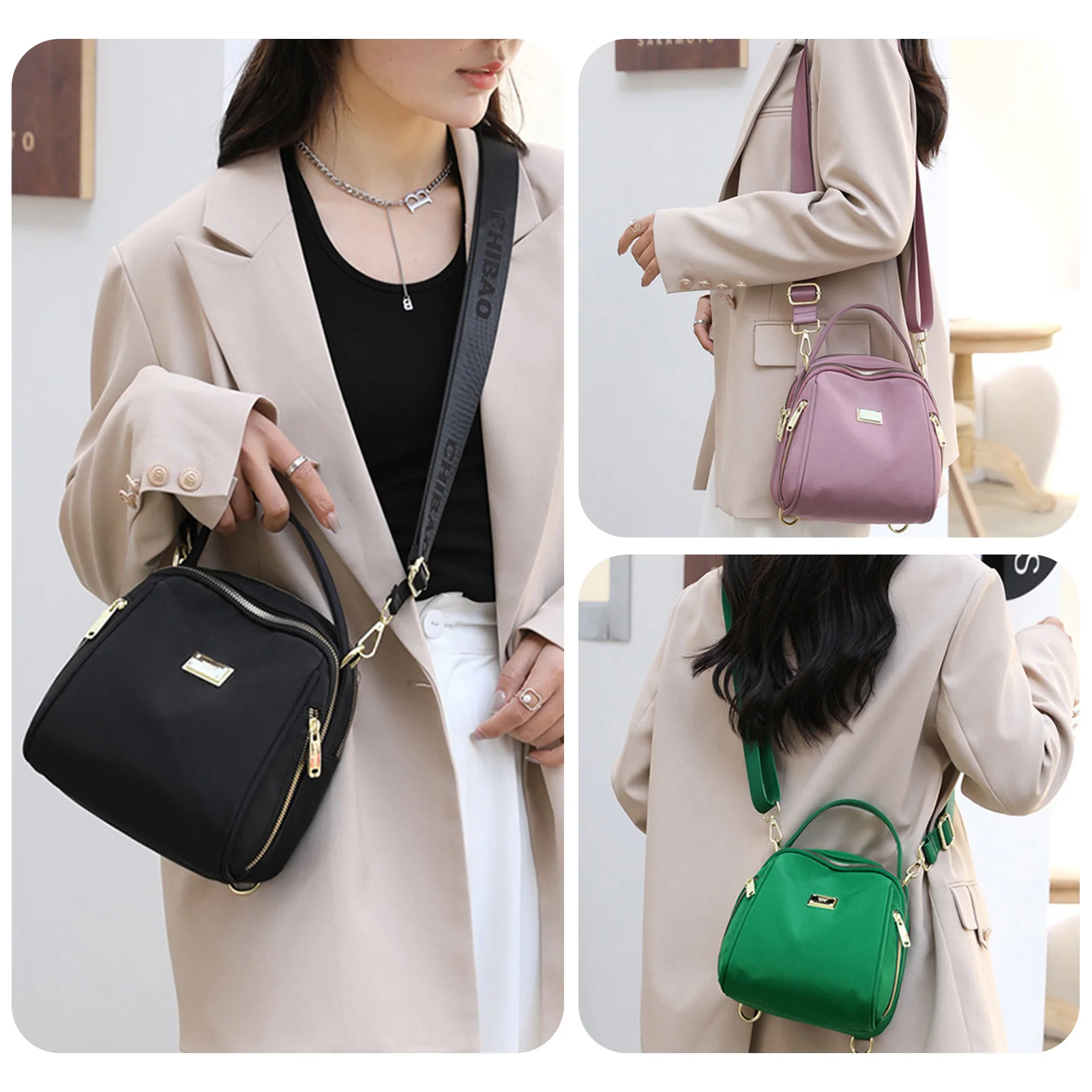 

Однотонный нейлоновый рюкзак, Портативная сумка через плечо со съемным плечевым ремнем для свиданий