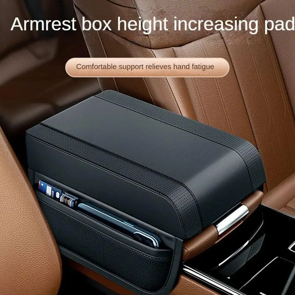 

Car Armrest Box Height Pad Universal Leather Armrest Storage Elbow Central with Cushion Support Memory Armrest Pocket Cotto L1J1