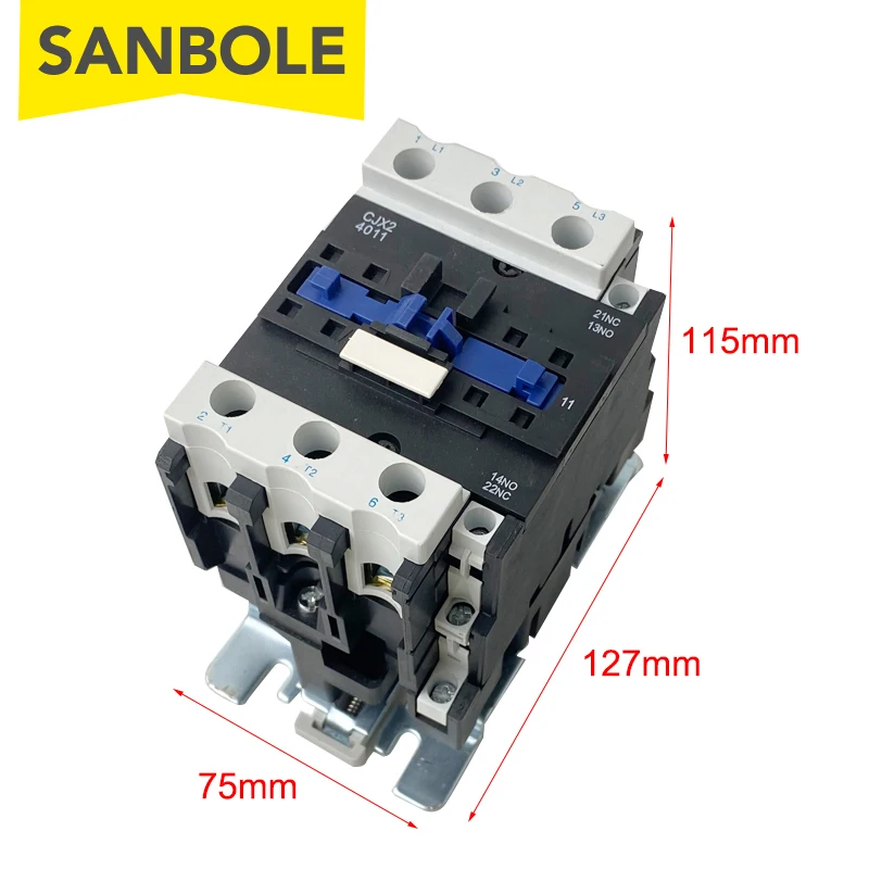 Фото Контактор Φ 40A 3P NO + NC, контактор переменного тока CJX2-4011 series 220V 380V 110V 127V 48V 36V 24V №2
