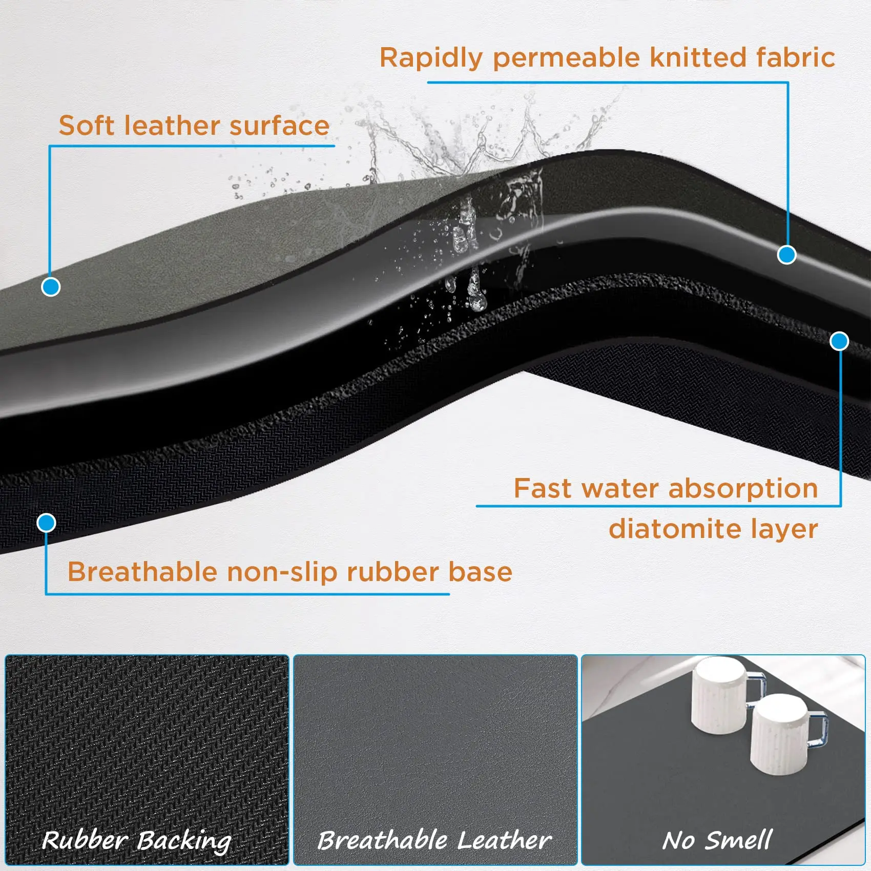 Супер впитывающий коврик однотонные коврики с диатомовой землей для кухни
