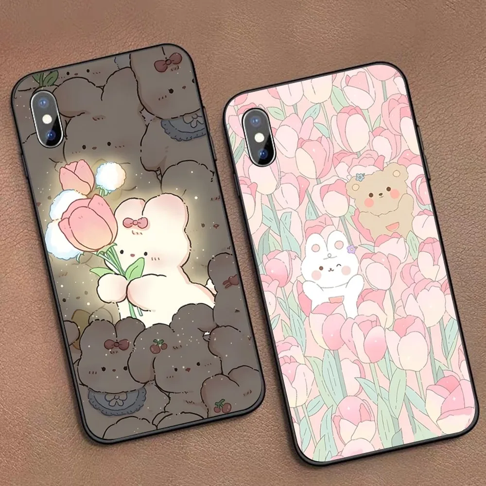 

Cute Flower illustration Phone Case For iPhone 15 14 11 12 13 Mini Pro XS Max Cover 6 7 8 Plus X XR SE 2020 Funda Shell