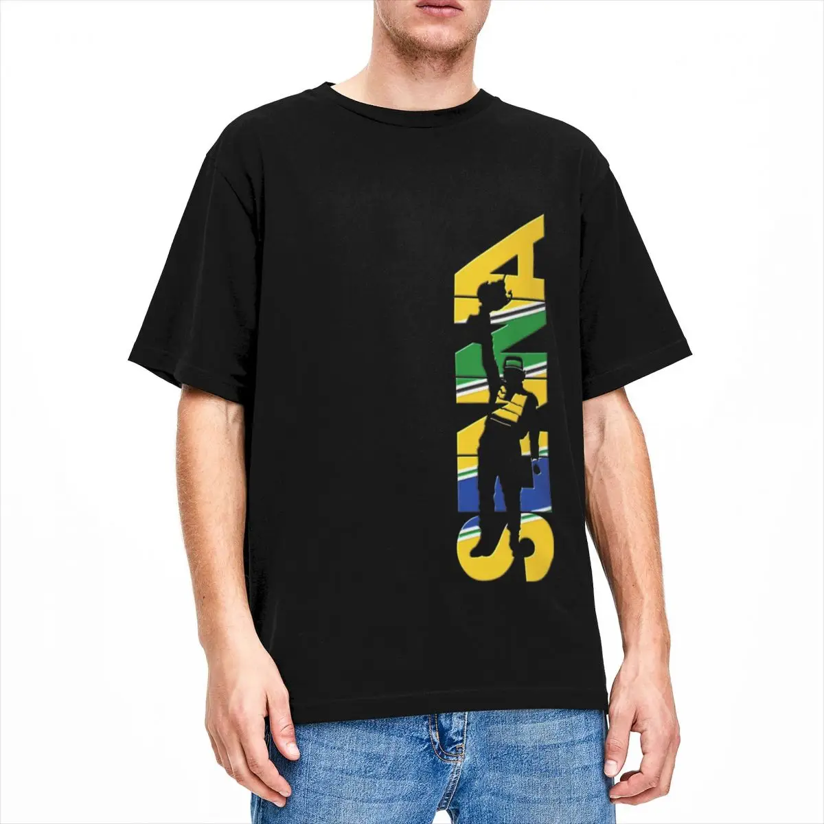 Смешная футболка Aryton Senna The Legend мужская и женская хлопковая рабочая одежда