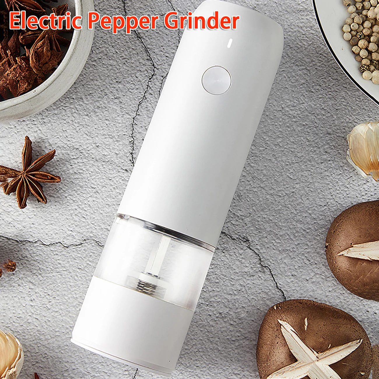 

Электрическая мельница для перца Asea, беспроводной измельчитель для соли и перца со светодиодсветильник кой, регулируемый грубый кухонный инструмент