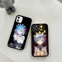 re zero ram rem anime phone case silicone pctpu case for iphone 11 12 13 pro max 8 7 6 plus x se xr hard fundas