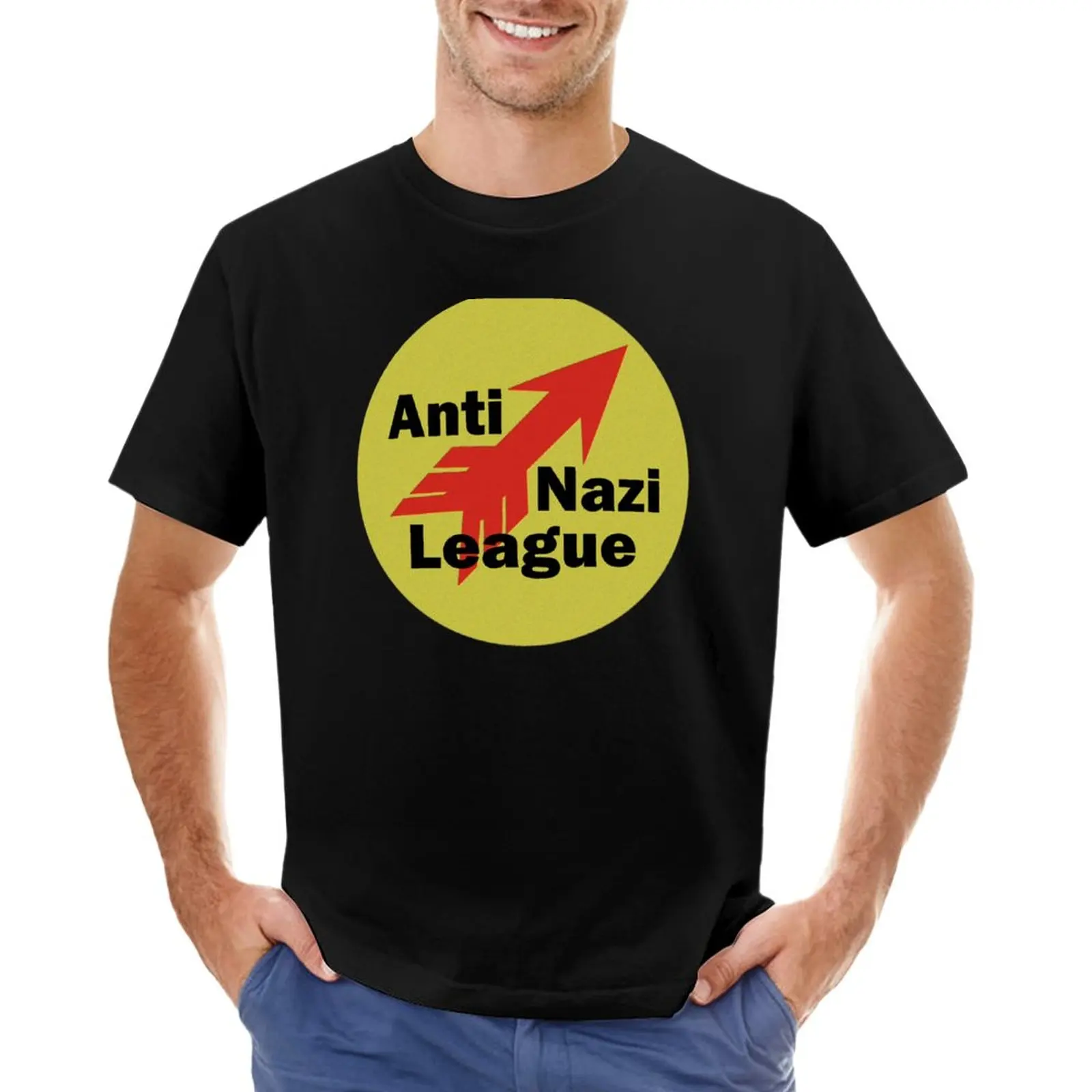 Футболка с изображением противонацистской лиги милая одежда мужская футболка