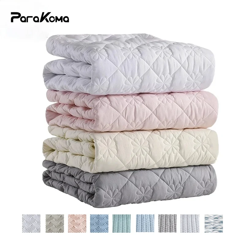 

Multi-size bed cover 5 Sides Protection Mattress Cover Washable Embossed Cotton Quilted Mattress Protector Soft Anti-mite