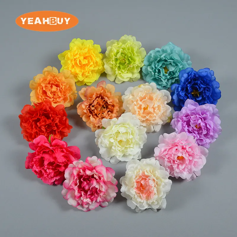 

13CM 12Pcs 17Colors Artificial Silk Peony Flower Heads For DIY Wedding Wall Arch Home Decorative Flowers Bouquet Accessoris