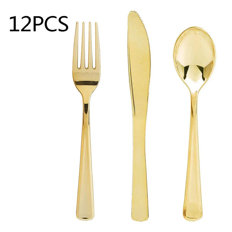 

4Set Dinnerware Set Plastic Tableware Set Knife Fork Spoon Flatware Set Dishwasher Safe Cutlery Set