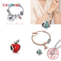 silver color poodle puppy dog dangle charm blue beads fit original pan charms bracelet bead fashion jewelry berloque