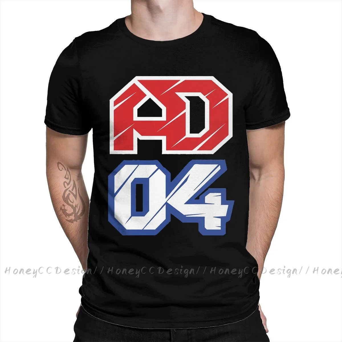 High Quality Men Andrea Dovizioso Black T-Shirt AD 04 Pure Cotton Shirt Tees Harajuku TShirt