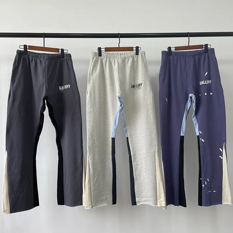 

Patchwork Flared Pants Sports Loose High Street Casual Pants Vintage Trousers Sweatpants