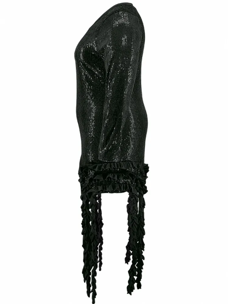 Женское платье-макси с блестками большого размера