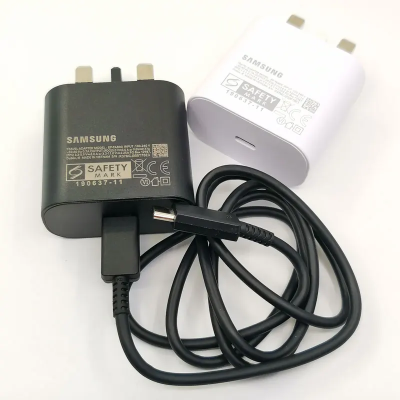 Samsung 25W UK Plug Супер быстрая зарядка типа C Кабель для Galaxy S20 S21 S22 S23 S24 Note20 Ultra 10 Plus FE Z Flip
