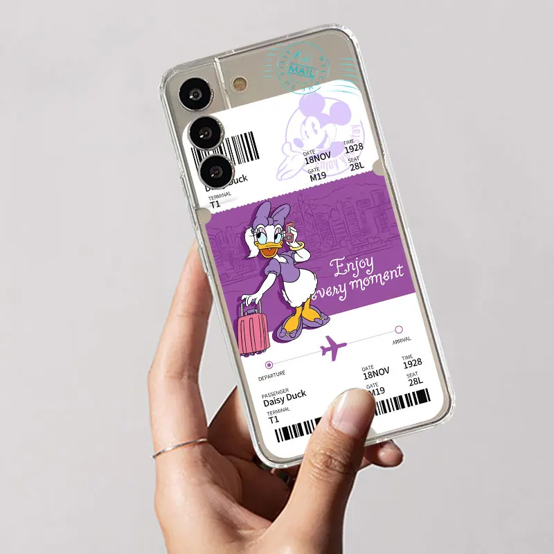 Фото Милый прозрачный чехол «Дональд Дак» для Samsung Galaxy S23 S22 S20 FE S21 S10 S9 Plus Note 20 Ultra 10 Lite, мягкий ТПУ чехол для телефона №4