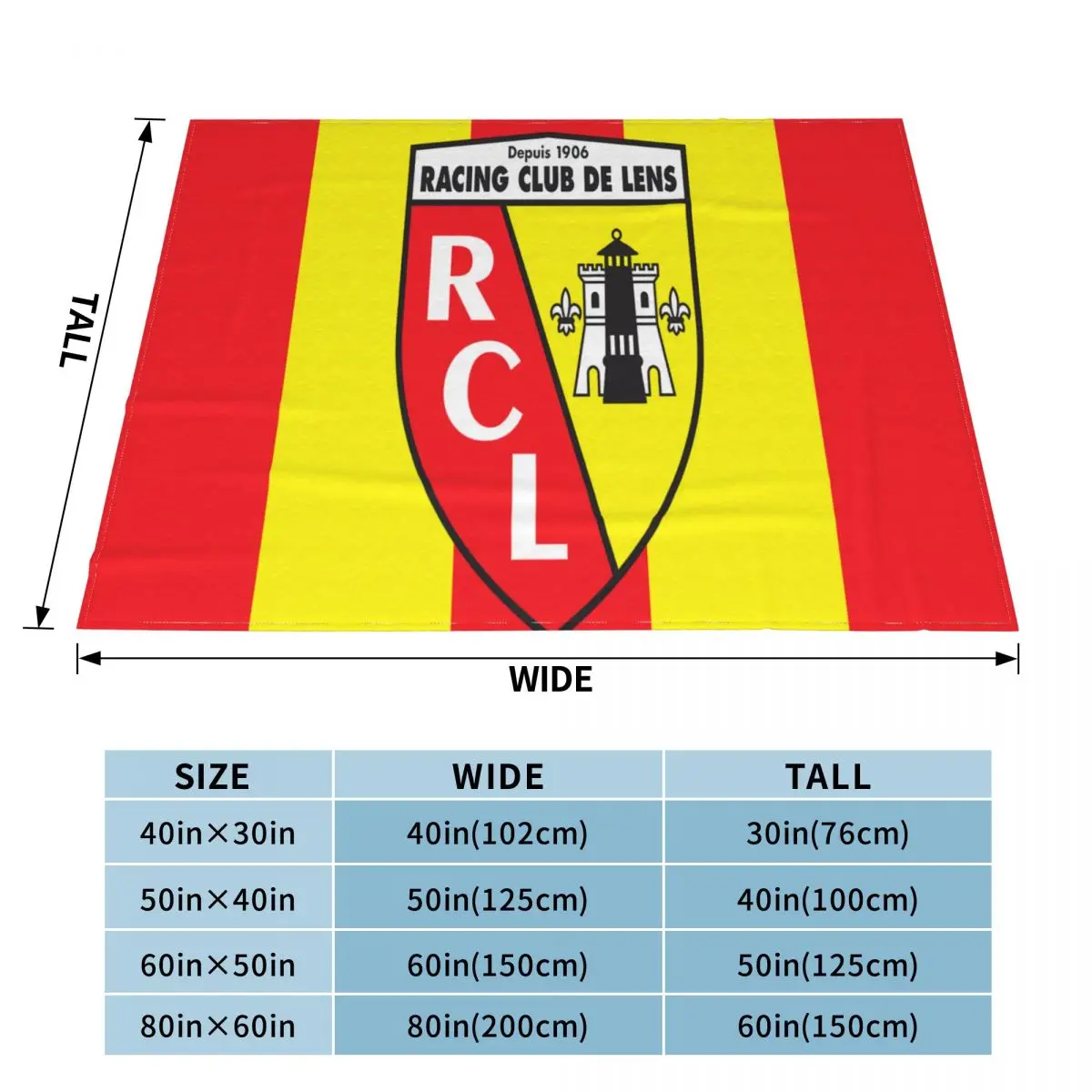 Французский гоночный клуб De линзы RC 2024 ультра-мягкое Флисовое одеяло