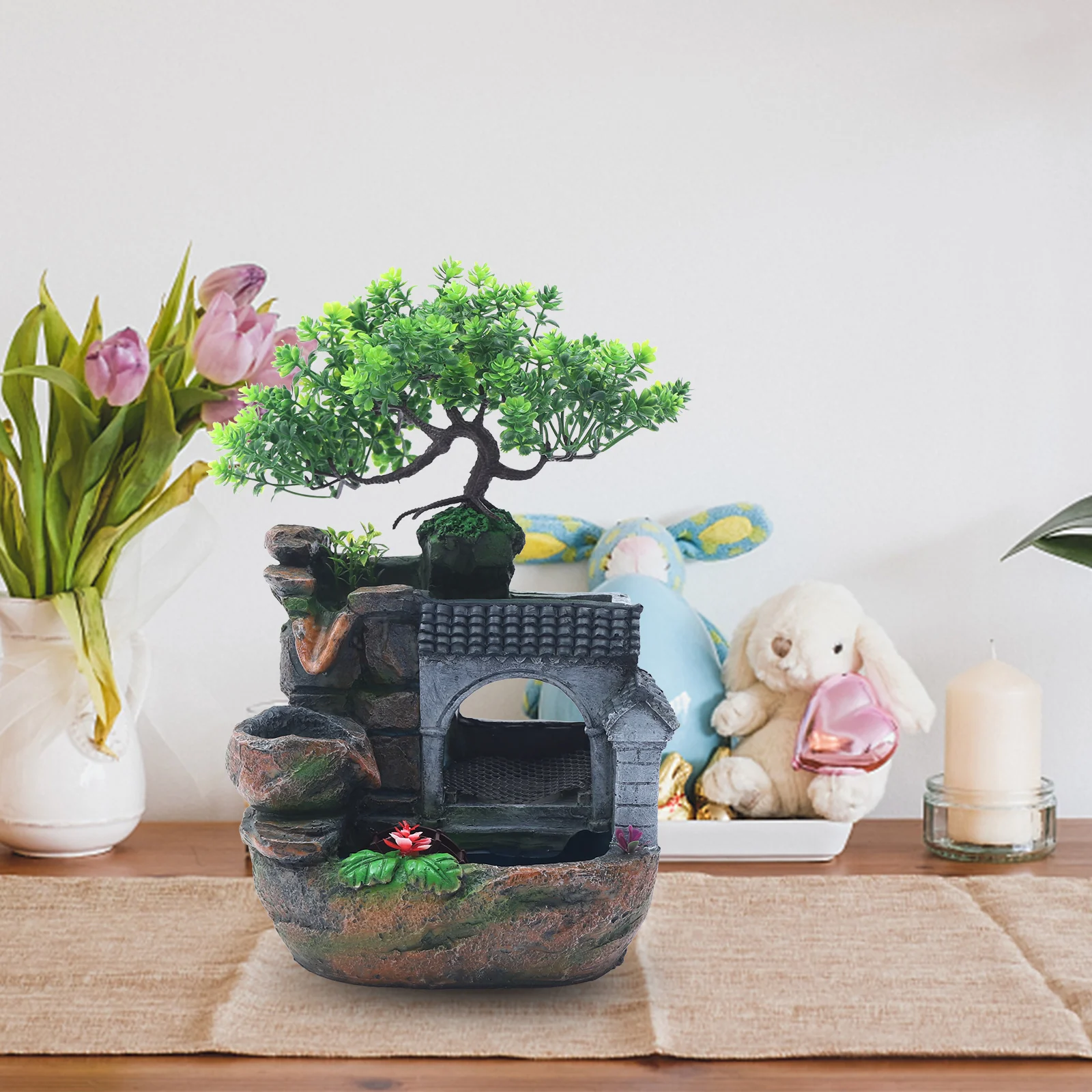 Настольный фонтан Bymaocar с водопадом настольный декор со светодиодным водяным