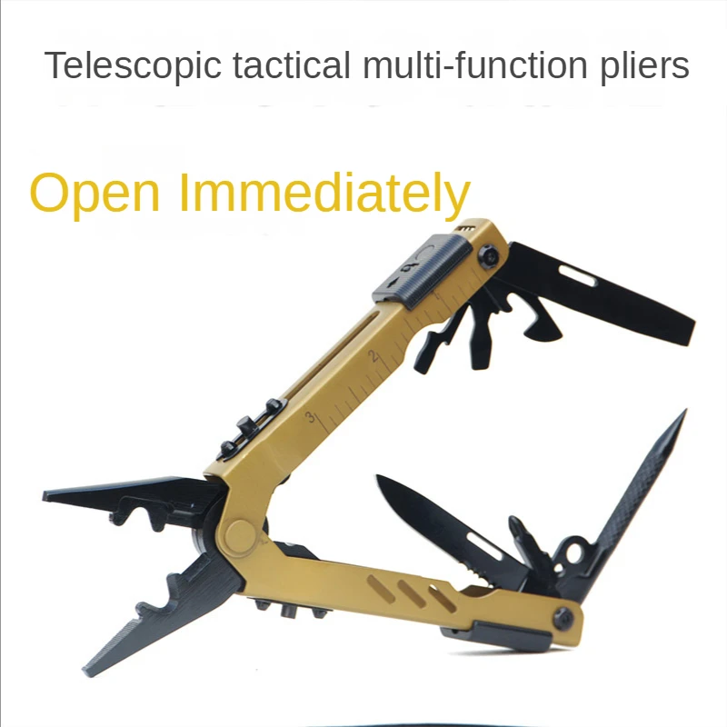 Multifunctional folding knife pliers telescopic pliers outdoor emergency telescopic pliers combination tool pliers